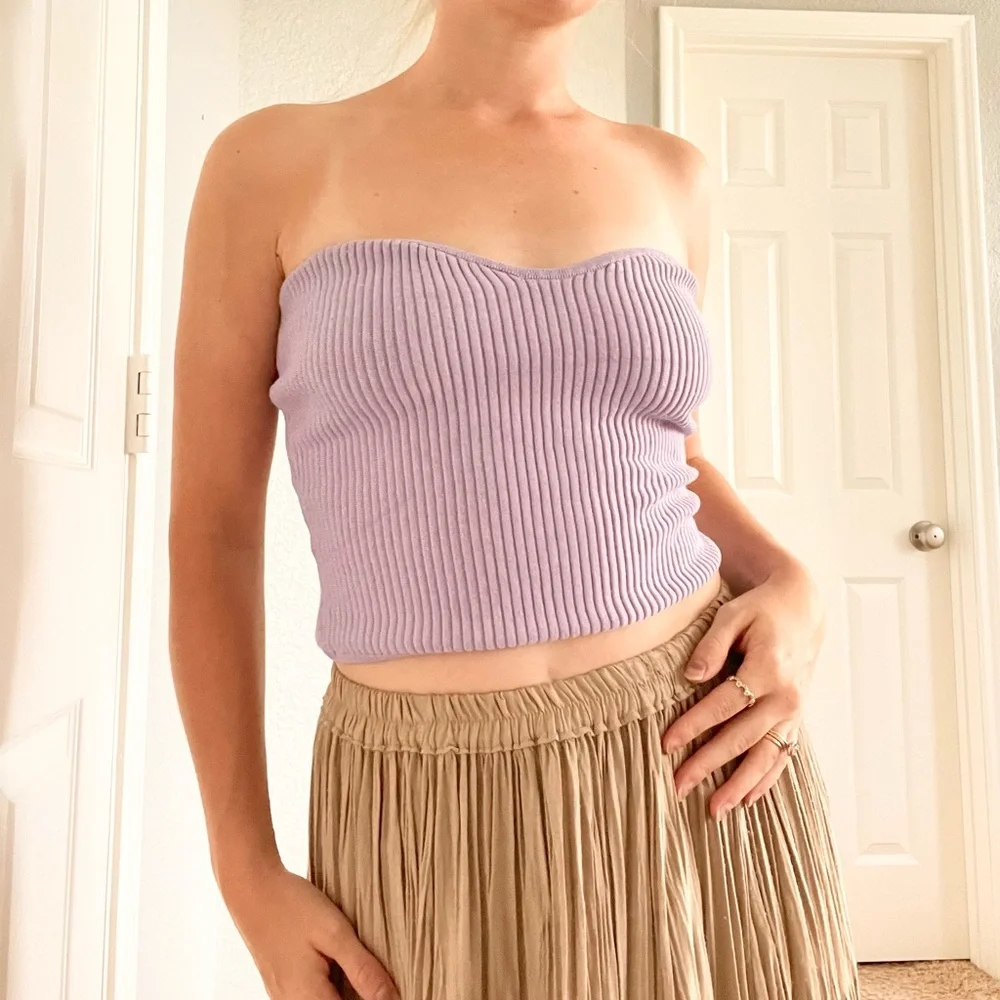 H&M Lavender Ribbed Tube Top